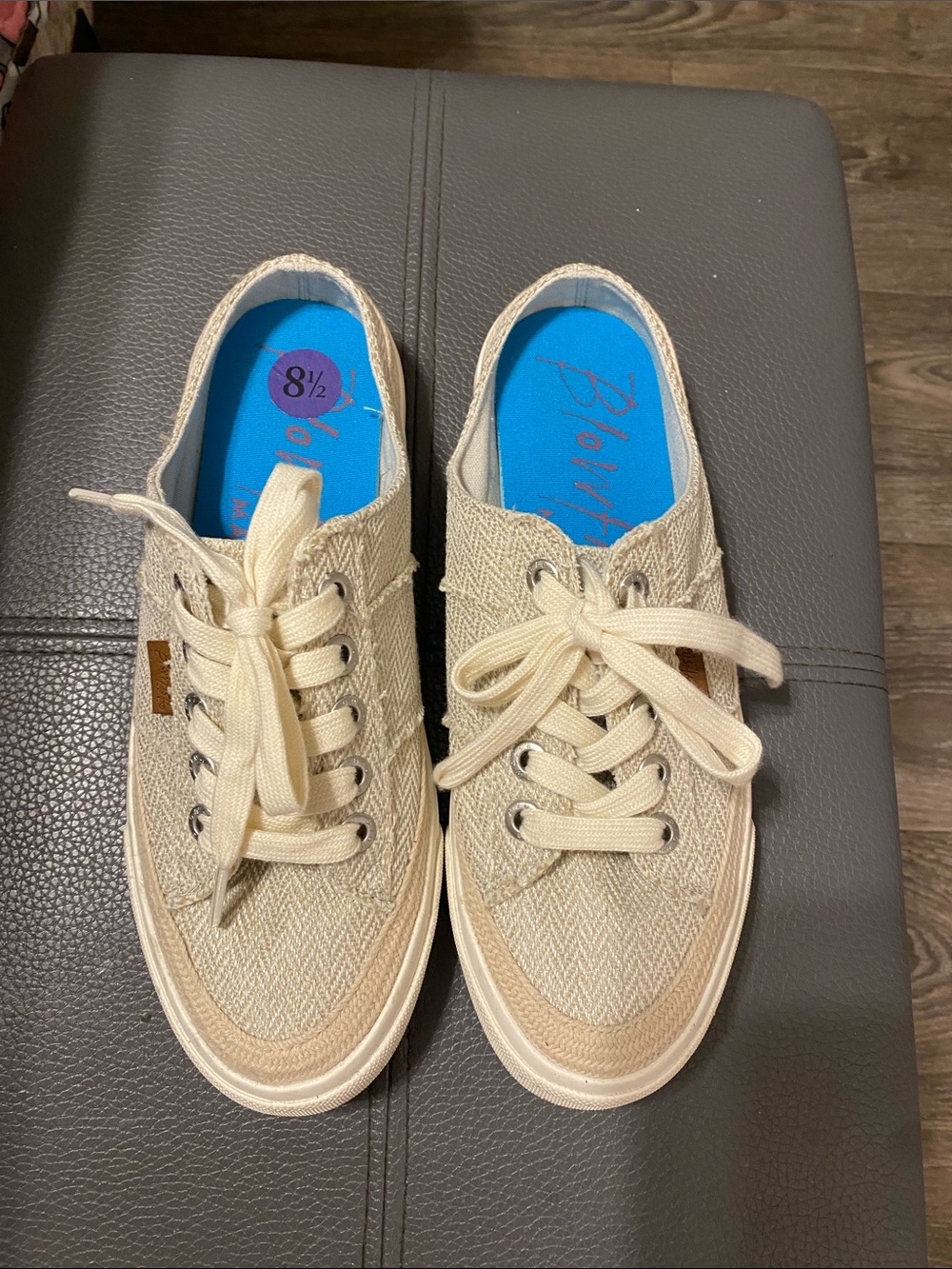 Blowfish Ladies’ Low-Top Canvas Creme-colored Sneakers/Slides; 8.5